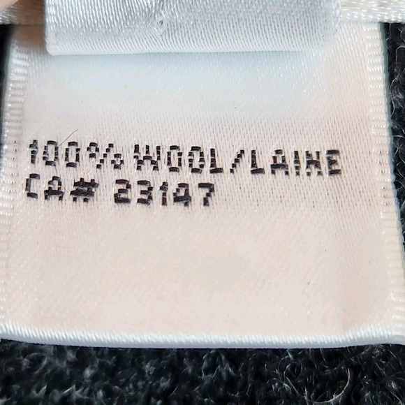 Vtg Talbots Womens Cardigan Sweater Sz Small Charcoal Gray Wool & Felt Leaf Top - Picture 14 of 16